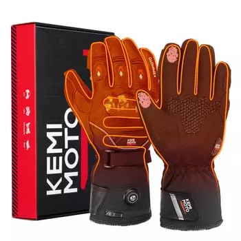 [Защита от холода 2024 года/Лучший шедевр] KEMIMOTO Электрические перчатки для мотоцикла с быстрым нагревом Мотоциклетные перчатки Зимние электрические перчатки для обогрева Shock Abso