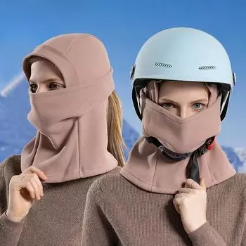 Защита от холода зимой Теплая защита лица Маска для лица Женские лыжные ветрозащитные уши Конский хвост Отверстие для верховой езды Защитный головной убор для шеи average size