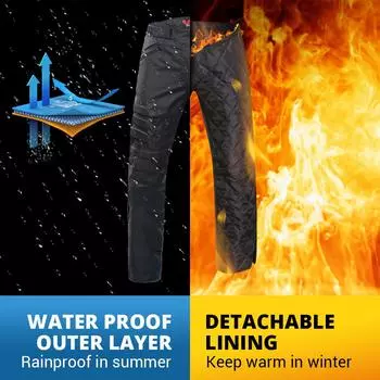 Защита от падений мотоцикла Износостойкие штаны для мотоциклистов Водонепроницаемые черные штаны для мотокросса Теплые мужские штаны для байкеров M