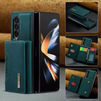 Защита от падения 2 в 1 кожаный чехол-кошелек для Samsung Galaxy Z Fold4 Fold 4 Fold3 Fold 3 5g S23 Ultra S22 Plus S21 Fe S20 Cover for S20 FE 2022 чёрный