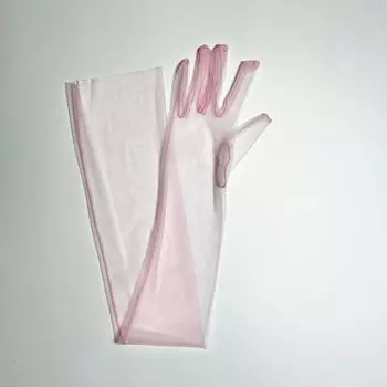 Защита от солнца Длинные прозрачные перчатки с закрытыми пальцами Перчатки для вождения Декоративные бесшовные варежки Лето розовый