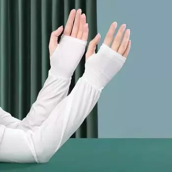 Защита от солнца Тонкий дышащий ледяной шелковый материал Рукава рукава анти-УФ Ледяные рукава для спорта на открытом воздухе Бег Велоспорт Унисекс Рукава рукава розовый