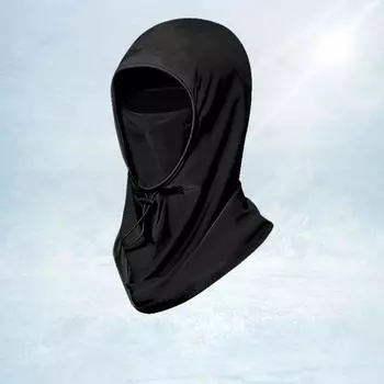 Защита от солнца/УФ-излучения Повязка на лицо из ледяного шелка Шарф Новые длинные накидки на шею Мужчины чёрный