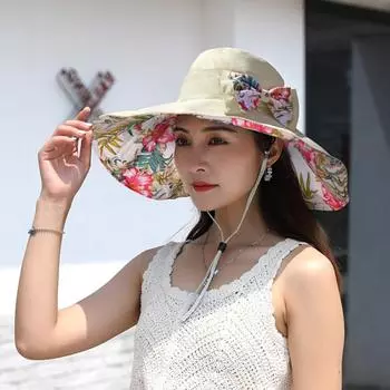 Защита от ультрафиолета Цветочная складная шляпа от солнца с бантом Рыбацкие шляпы Складная кепка для защиты от солнца Лето розовый