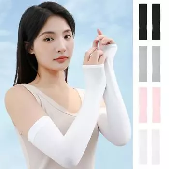 Защита от ультрафиолета охлаждающие рукава для мужчин и женщин спортивные компрессионные нарукавники летние перчатки без пальцев для езды на велосипеде на открытом воздухе серый