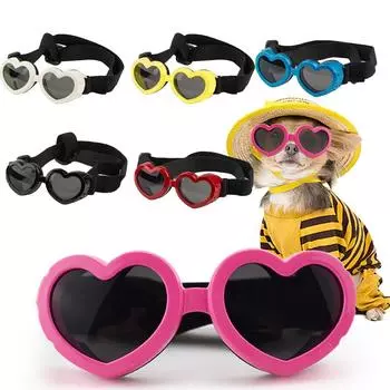Защита от ультрафиолета Регулируемый ремешок Защитные очки Солнцезащитные очки для маленьких собак Ветрозащитное стекло Ветрозащита розовый