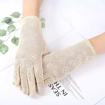 Защита от ультрафиолета, сетчатые солнцезащитные перчатки для вождения, дышащие перчатки для вождения, перчатки для пальцев, варежки, женские перчатки чёрный