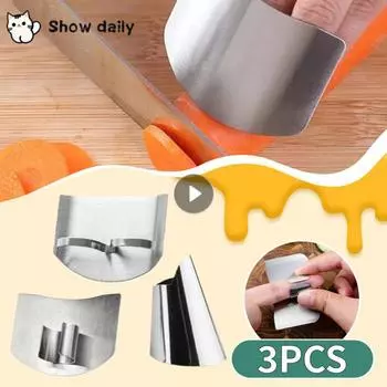 Защита пальцев из нержавеющей стали Защита пальцев от порезов Безопасная защита рук при резке овощей Кухонные гаджеты Кухонные принадлежности CHINA светло-желтого