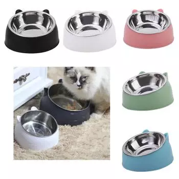 Защита шеи Миска для кошек Большая емкость Миска для кормления домашних животных Миска для кормления кошек Миска для питья Кормушка для облегчения давления на шею чёрный