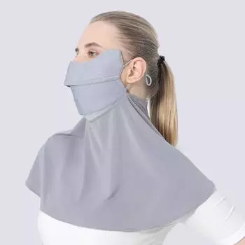 Защита шеи Пеший туризм на открытом воздухе Солнцезащитный шарф для лица Повязка на шею Покрытие Ice Silk Mask чёрный
