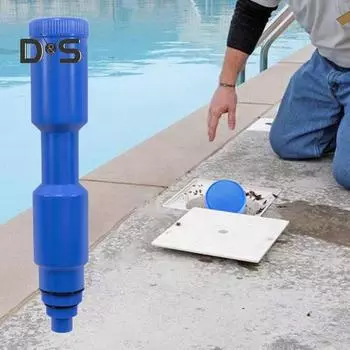 Защита скиммера для бассейна. Зимняя заглушка для скиммера с резьбой. Зимняя защита скиммера для надземных бассейнов. синий