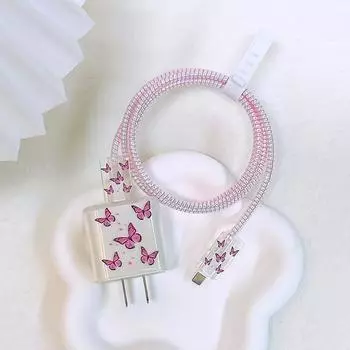 Защита USB-кабеля, оригинальная защитная крышка для зарядного устройства, стиль улыбающегося лица, защитная линия передачи данных, спиральная намотка