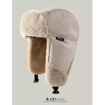 Защита ушей для езды на велосипеде на открытом воздухе, ветрозащитная холодная кепка Lei Feng, мужская шапка, женская зимняя утепленная кепка для электромобиля One Size чёрный