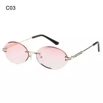 Защита UV400 Тонированные очки Овальные солнцезащитные очки Солнцезащитные очки Винтажные солнцезащитные очки Линзы с алмазной резкой C03