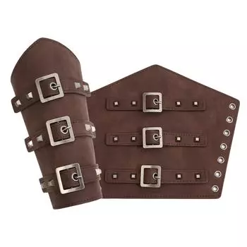 Защита запястья из кожи Punk Wide COSPIAY, персонализированная защита для запястья велосипедиста из вощеной веревки коричневый