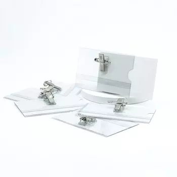 Защитная бирка с именем, 50 шт., жесткая прозрачная бирка с именем, держатель для булавки/зажим для социального работника, детали, чехол, оболочка, ПВХ, держатель, собрание, семинар, удостоверение личности,