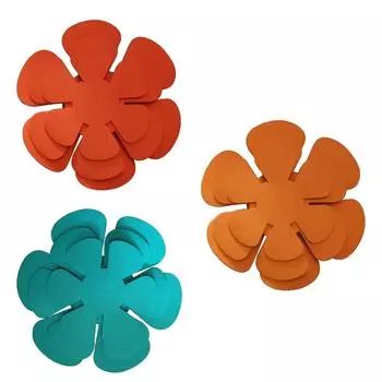 Защитная кастрюля, сковорода, многоразовая посуда, моющийся инструмент, 3 размера красный