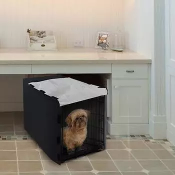 Защитная клетка для собак от укусов, сохраняет тепло, дышащая, с четырьмя открывающимися дверцами, для собак, товары для улицы L коричневый