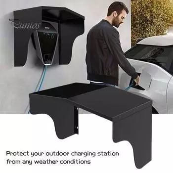 Защитная крыша для зарядной станции электромобиля, устойчивая к ржавчине, устойчивая к атмосферным воздействиям, простая установка, защитная крышка для крыши зарядного поста чёрный