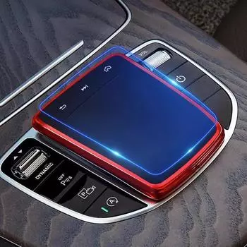 Защитная крышка для экрана мыши с центральным управлением из ТПУ для Mercedes Benz E Class 19-23 C Class 19-21 GLC 20-22 EQC 20-23 серебряный