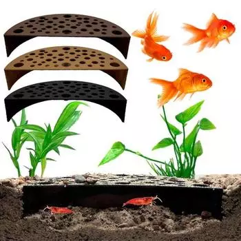 Защитная крышка для маленьких креветок. Маленькие отверстия. Избегайте хищников. Предотвращайте поедание. Пещерный аквариум. Туннель. Защитник для разведения креветок. Защитник среды обитания креветок. чёрный