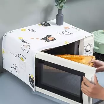 Защитная крышка для микроволновой печи, двойные карманы, маслостойкая машина PEVA, устойчивая к царапинам, тостер, пылезащитный чехол, кухонные аксессуары 4