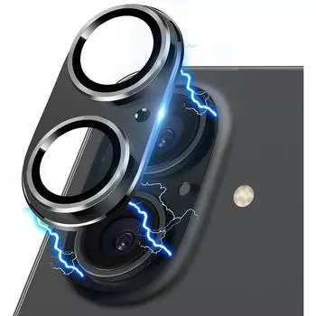 Защитная крышка для объектива камеры iPhone 16 Pro Max 15 Plus 14 13 Mini 12 11 16Plus из закаленного стекла, металл, полная защита, аксессуары For iPhone 16 чёрный