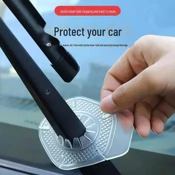 Защитная крышка для отверстия стеклоочистителя автомобиля: Предотвращает засорение отверстий стеклоочистителя пылью и листьями. Резиновая прокладка для защиты.