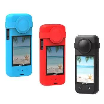 Защитная крышка объектива, подходящая для Insta360 One X3, силиконовый чехол для панорамной камеры, пылезащитный и ударопрочный силиконовый чехол красный