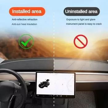 Защитная крышка приборной панели от ультрафиолета для Tesla Model 3 YS Highland 2024 2025 2025 Аксессуары для центральной консоли Защитный коврик для приборной панели Солнцезащитный козырек