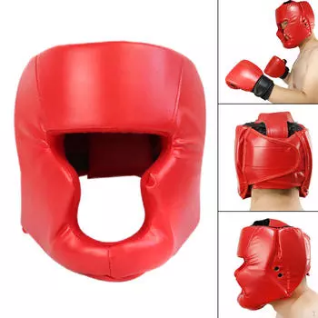 Защитная маска для бокса и спарринга MMA Face 58 to 66CM_Red