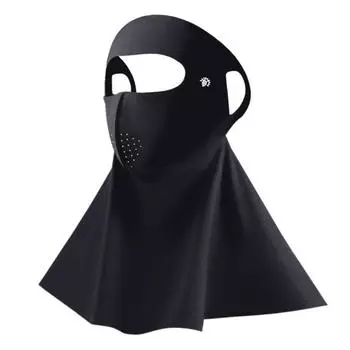 Защитная маска для лица, однотонная, регулируемая посадка, превосходная воздухопроницаемость, защита от солнца, растягивающаяся, защита от ультрафиолета, шейный воротник чёрный