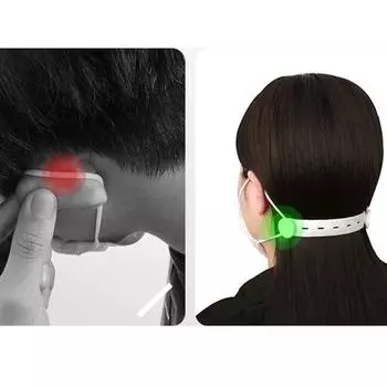 Защитная маска для лица с застежкой-крючком, регулируемый удлинитель, облегчающий боль, нескользящая резинка для ушей чёрный