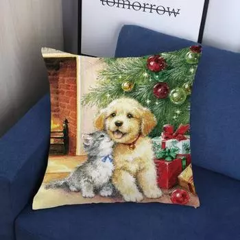 Защитная мягкая текстура Рождественская наволочка Модная гладкая наволочка Merry Throw C