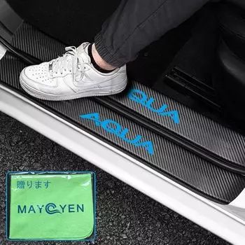 Защитная накладка на боковую ступеньку с синим логотипом, защитная накладка на боковой молдинг, защитная накладка на дверь, защита от ударов, защита от царапин, защита от царапин