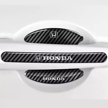 Защитная накладка на дверную ручку DELUXEFOX, совместимая с Honda, набор из 8 защитных накладок на дверные ручки из углеродного волокна, защита от царапин, наклейка-герметик