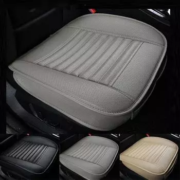 Защитная накладка на кнопку переднего сиденья автомобиля из бамбукового угля и кожи 1pcs чёрный