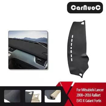 Защитная накладка на приборную панель для Mitsubishi Lancer 2008 ~ 2016 Ralliart EVO X Galant Fortis EX, аксессуары, приборная панель чёрный