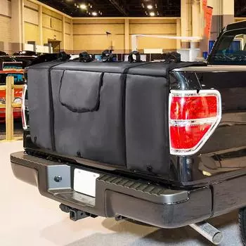 Защитная накладка на заднюю дверь пикапа вмещает до 5 велосипедов. Накладка на заднюю дверь грузовика с фиксирующим ремнем. Аксессуары для велосипедов. чёрный