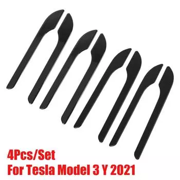 Защитная наклейка из АБС-пластика для модели Tesla 3 года 2021, автомобильная дверная ручка, защита от царапин, декоративные наклейки, аксессуары Matte Black