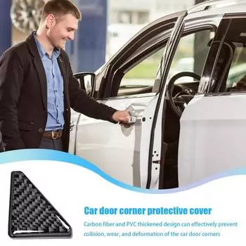 Защитная наклейка на край двери автомобиля из углеродного волокна, защитная наклейка на угол двери, прямоугольный дизайн, средство защиты автомобиля для внедорожников, грузовиков красный