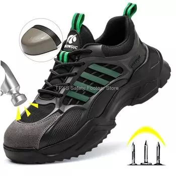 Защитная обувь для работы Защитные ботинки мужские Anti Smash рабочая и защитная обувь Женская рабочая обувь Ботинки мужские Мужские кроссовки Дышащие 37