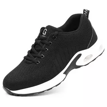 Защитная обувь, мужская неразрушимая обувь со стальным носком, рабочие кроссовки с защитой от проколов, дышащие защитные рабочие ботинки, мужская обувь больших размеров 36 чёрный