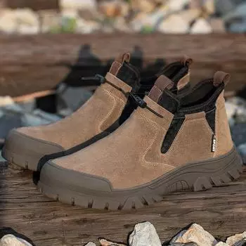 Защитная обувь, мужские рабочие ботинки, мужские ботинки со стальным носком, противопрокольные ботинки, неразрушимая рабочая обувь, уличные защитные ботинки 38 коричневый