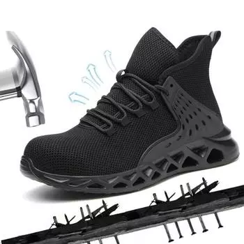 Защитная обувь Противоутечка Водопроницаемая SRA Противоскользящая Eva Light-Four Seasons Защитная обувь Рабочая обувь со стальной головой, разбивающая ножи 38 чёрный