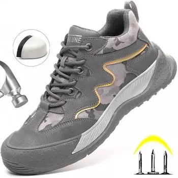 Защитная обувь с композитным носком для мужчин и женщин. Рабочие кроссовки. Дышащая рабочая обувь с защитой от проколов. Мужские защитные ботинки. 37