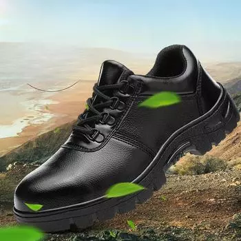 Защитная обувь с защитой от проколов и ударов. Низкая защитная обувь из коровьей кожи. Защитная обувь для ног рабочих. 36