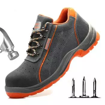 Защитная обувь с защитой от проколов и ударов Мужская летняя дышащая защитная обувь на твердой подошве scarpe antiinfortunistiche uomo H804 36 серый