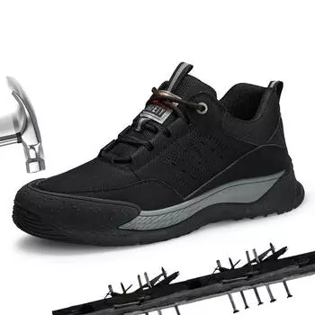 Защитная обувь с защитой от ударов и проколов, мужская осенне-зимняя удобная, износостойкая, противоскользящая и водонепроницаемая защитная рабочая обувь 37