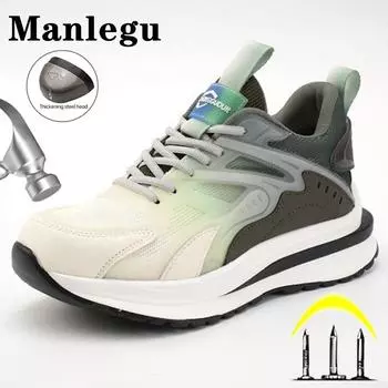 Защитная обувь со стальным носком для мужчин и женщин, рабочие кроссовки, устойчивая к проколам, дышащая рабочая обувь для мужчин и женщин, неразрушимая обувь, рабочие ботинки для промышленной безопасности, мужские 36 синий